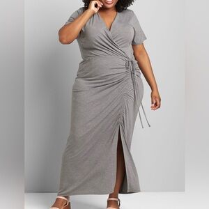 Lane Bryant Plus Size Women’s maxi flowy gray dress size 34/36 NEW